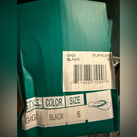 Lauren Lorraine Black and Silver Gigi Flip Flops - Size 6 - Damaged Box - Picture 7 of 7